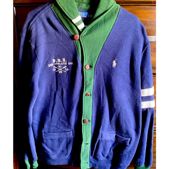 Ralph Lauren Patch POLO Cardigan - Picture 1 of 4